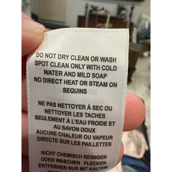 Aidan Mattox Blush Beaded Cocktail Dress Size 4 V-Neck Short Sleeve EUC - Picture 8 of 9